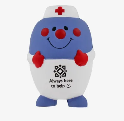Custom Printed Pill Nurse Stress Ball Squeeze Toy Promotional Gift for Medical Office Pharmacy Giveaway Even