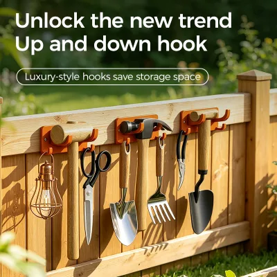 Wall Mounted Storage Rack Heavy Duty Tool Organizer Hooks 4 Hooks Garage Garden Kitchen Wall Hanger