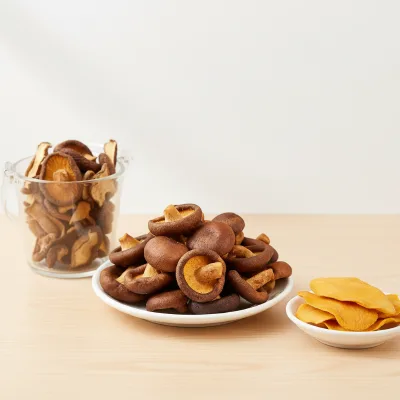 Low Sodium Premium Shiitake Mushroom Chips Rich Umami Non-GMO Crispy Dry Snacks for Daily Diet and Gift