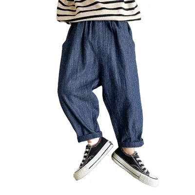New Fashion Winter Child Warm Pants Toddler Baby Boy Denim Fleece Casual Customized OEM / ODM Pants
