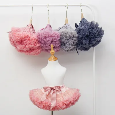 Baby Girls Plus Size A-Line Tutu Skirt Soft Chiffon Eco-Friendly Ruffle Ribbon Children's Clothing for Newborn Cake Smash Photos