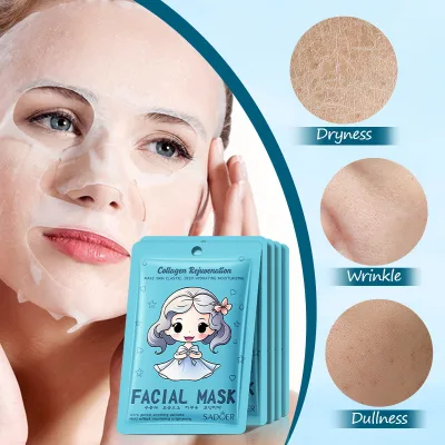 Herbal Infused Collagen Face Mask Brightening and Moisturizing Facial Mask Sheet for Skin Care Beauty Cosmetics