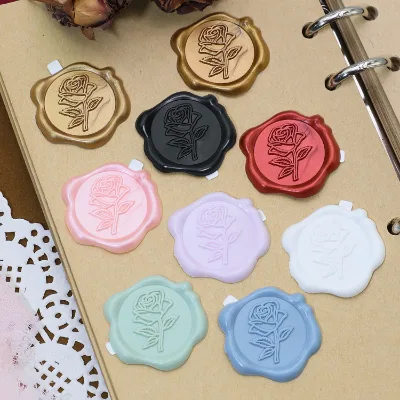 Custom 3D Wood Wax Seal Stickers Wedding Self Adhesive Decoration Sealing Stickers