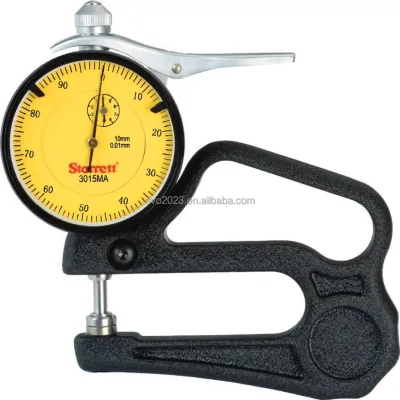 3015MA Portable Dial Thickness Gauge 0-10mm Mechanical Micrometer Gauge for Leather Fabric Rubber Sheet