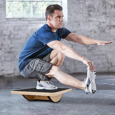 Custom Eco Friendly Foldable Yoga Balancing Board Fitness Wobble Wooden Balance Trainer Slant Board