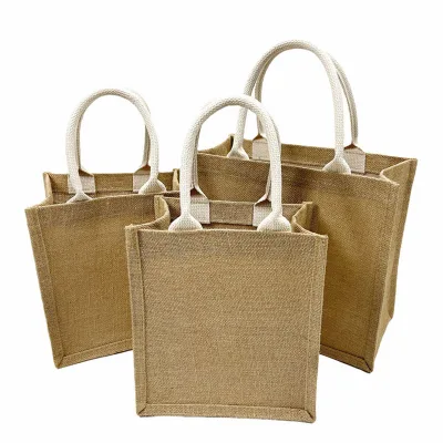 Gahumi Literary Vintage Picnic Jute Bag Eco- Friendly Jute Tote Bag for Shopping