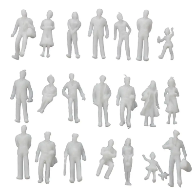 50P/Bag Mini Model White Miniature Figures 1:50/75/100/150/200 Scale Architectural Models Human Scale Model ABS Plastic Peoples