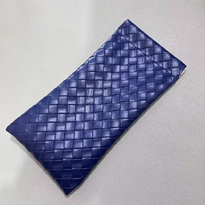 Whole Leather Braided Sunglasses case Portable Soft Woven Leather Eyeglasses Pouch for Women Men