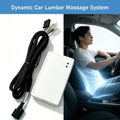 In-vehicle Dynamic Lumbar Massage System Featuring a Non-destructive Installation of the Seatback Massage Module.