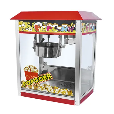 Popcorn Machine Vintage Open Fire Commercial Popcorn Popper Maker for Outdoor Street Vending Food Truck Cinema Shop Center Use
