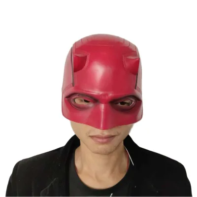 Daredevil Matt Murdock Latex Mask Red Helmet Masquerade Party Halloween Costume Cosplay Props