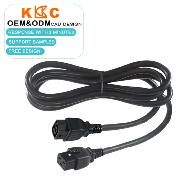 Female C19 to Saf-D-Grid Adapter Cable Jumper for Rack-Mount PDU & Compute Devices