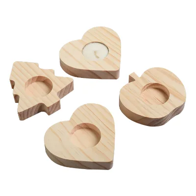 Rustic Wedding Centerpieces Wooden Tea Light Candle Holders for Table