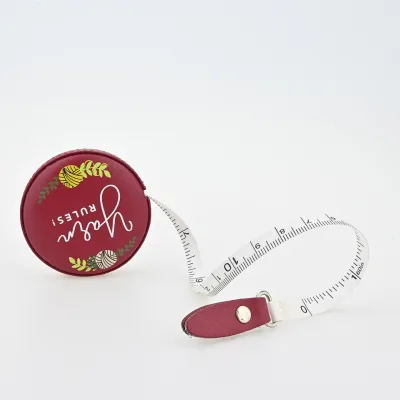 Custom logo UV Full Printing Red 1.5 M Retractable Mini Pocket Tape Measure with Leather Cover