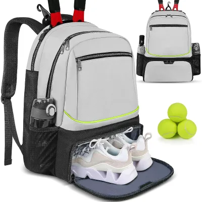 Custom Durable Travel Gym Men Tennis Bag Polyester Sport Tennis Rackets and Pickleball Paddles Backpack