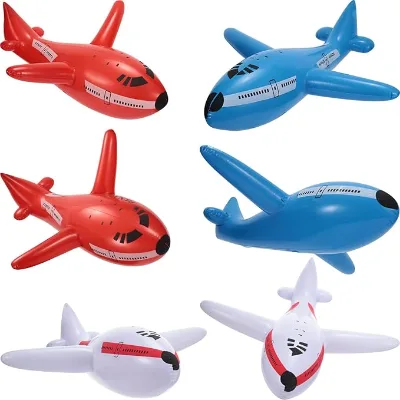 6 Pieces Inflatable Airplanes Aircraft Inflates Plane Inflated Toys for Birthday Shower Party Decoration Supplies