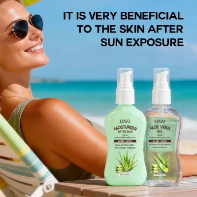 Private Label After-sun Aloe Vera Repair Cream Natural Organic Moisturizing Aloe Vera Gel Products Bulk for Face and Body