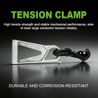 Factory Supply Suspension Clamp Set Overhead Line Cable Cleat Aluminum Alloy Power Fitting with Black Insulated Rubber Grip