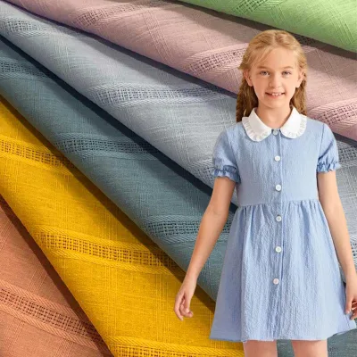 Lightweight Anti-static Garment Home Textile Cloth Jacquard Thick Cotton Fabric Dobby Jacquard Fabric for Shirts and Dress
