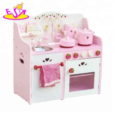 Newest Wooden Kitchen Sets Toy for Kids,wooden Toy Kitchen Toy Set for Children,wooden Strawberry Kitchen Play Set Toy WJ279058