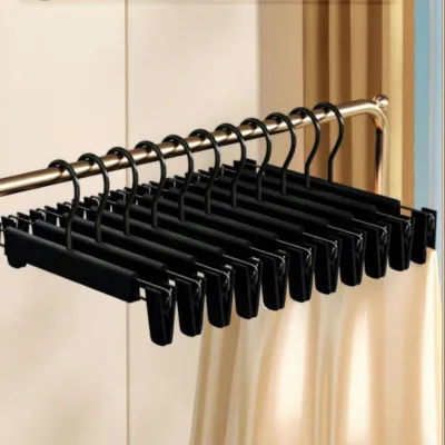 Plastic Pants Hanger Clips No-Slip Adult Matte-Finish Adjustable Simplicity Style 10-Piece Home Clothing Stores Drying
