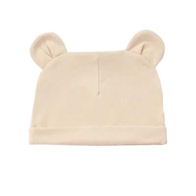 Soft Cute Bear Ear Winter Hat Unisex Cotton Knitted Four Seasons Breathable Customizable Beanie Cap Bonnet Baby Hat