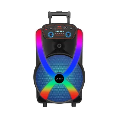 15-inch Trolley Speakers Karaoke Hi-fi High-power Bass BT Speakers Outdoor Speakers Wireless Microphone RGB Light