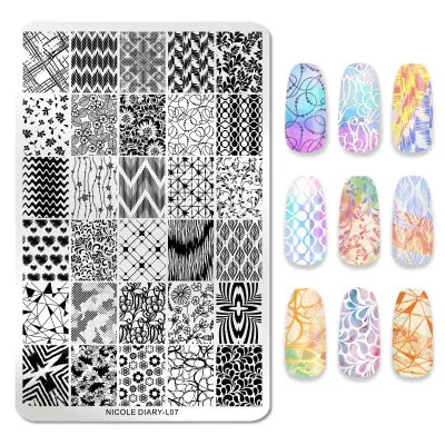 Wholesale Nail Supplier High Quality Nail Art Stamping Template Custom Stainless Steel DIY Printing Plates
