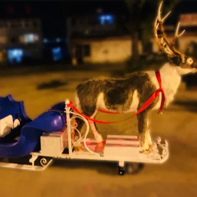 Attractive Christmas Moose Sled Electric Car with Plastic & Metal Frame 48V Motor 26AH*4 Battery Power Wheel