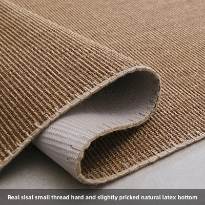 Hand-woven Sisal Carpet for Living Room with Eco-friendly Latex Backing and Strong Sound Absorption Nordic Japanese Style