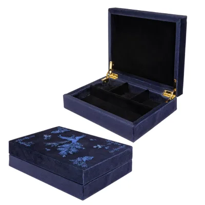 Cross Stitch Bracelet Display Bracelet Storage Box Custom Home Decor Velvet Embroidery Jewelry Earring Floss Organizer Box