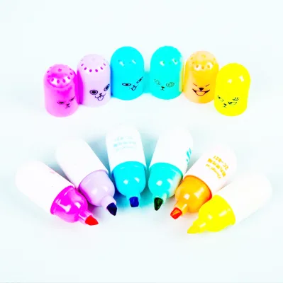 Funny Face Customized Logo Colorful Mini Capsule Shape Marker