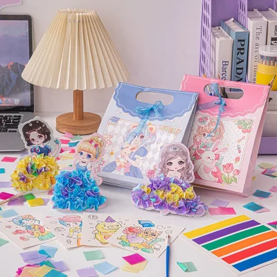 2023 Diy Painting Sticker DIY Poking Painting Drawing Dress up DIY Creative Puzzle Puncture Painting