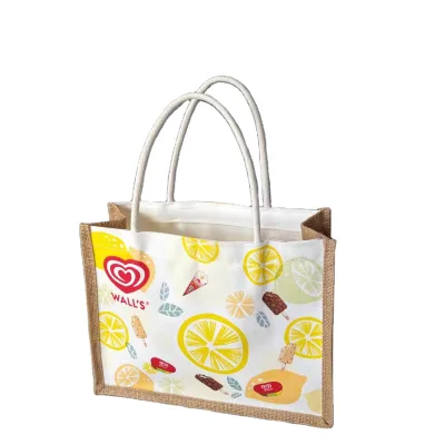 Custom logo Coated Linen Personalized Custom Name Colored Jute Bag Bridesmaid Gift Bag Party Wedding Favors Gift Low Moq