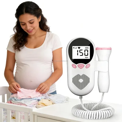 Wireless Fetal Doppler Tester with Headphone Jack for Prenatal Checks and Medical Applications in OBGYN Settings or Personal Use
