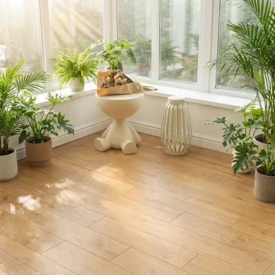Modern 18mm Thick Solid Birch Wood Flooring Eco-Friendly Water Resistant Indoor Prefinished Tongue & Groove