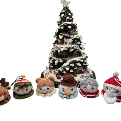 Can Customize Amigurumi Crocheted Christmas Pendants Are Available to Decorate the Santa Elk Doll Suit Christmas Present