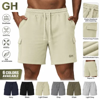 GH Wholesale Men Sports Sweat Shorts Casual Gym Workout Basketball Tennis Running City Walk Outdoor Athletic Men Shorts