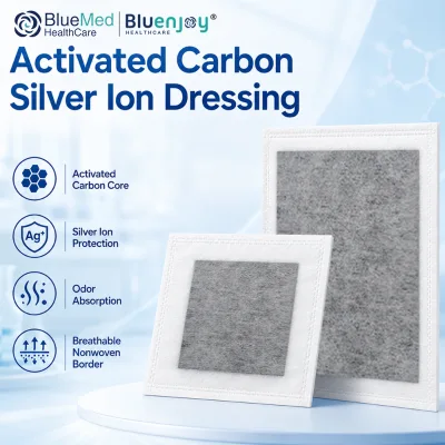 Bluenjoy Activated Carbon Silver Ion Dressing Odor Absorption Advanced Wound Care Products for Hospital/Household Use