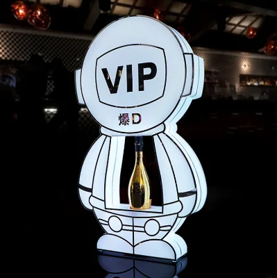 Richshining High Brightness LED Acrylic Bottle Presenter Custom Logo Robot Prensenter for Bar Party Night Culb Celebrate