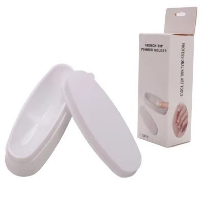 Hot Sell Manicure Mould Nail French Line Dip Container Nail Dipping Powder Tray French Nail Dipping Tray with Box