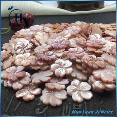 Exquisite Hand Carved Pink Mother of Pearl Flower Beads for Bridal Necklace and Wedding Earring Jewelry Making