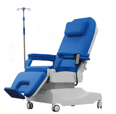 Hospital Furniture Clinics Adjustable IV Pole Infusion Treatment Patient Hemodialysis Dialysis Chair With One-button Shock Reset