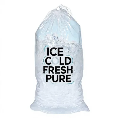 Custom Heavy Duty Thickness 5kg 8lbc10lbs 20lbs 10 Pound Ice Cube Block Plastic Ice Bags With Draw String