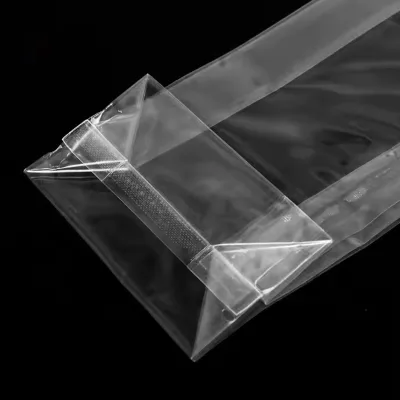 Clear Flat Square Box Bottom Cellophane Bag for Candy Rread Snack or with Cardboard