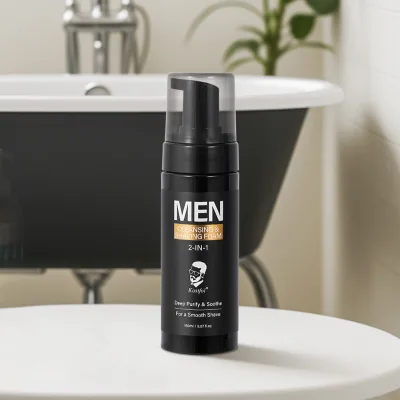 Kostfol Free Sample 2 in 1 Men Shaving Cleaning Face Foam Natural Amino Acid No Greasy Refreshing Facial Cleanser Mousse