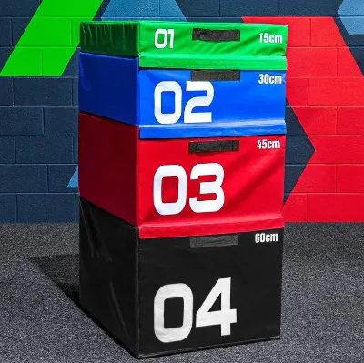 Jumping Plyo Box with 4 Different Heights 15cm/30cm/45cm/60cm Gym Training Soft Foam Plyometric Box