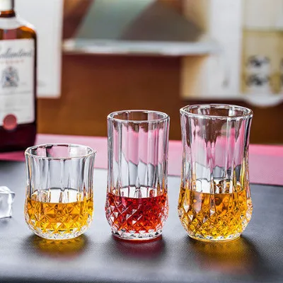 Crystal Diamond Whisky Beer Red Wine Transparent Cup for Glassware Elegant Shot Glass Set for Home Decor Drinking Beer Drinkware
