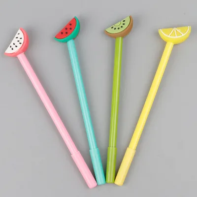 Promotion Kawaii Stationery Cute PVC Cover Clip Pens Soft Cover Cartoon Custom Gel Pen for Kid Writing