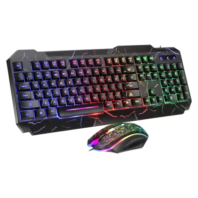 Mechanical Kit Teclado Y Mouse Gamer Table Wired Rgb Led Backlight Kit Led Ergonomic E Sport PC Mouse Keyboard Gaming Combo